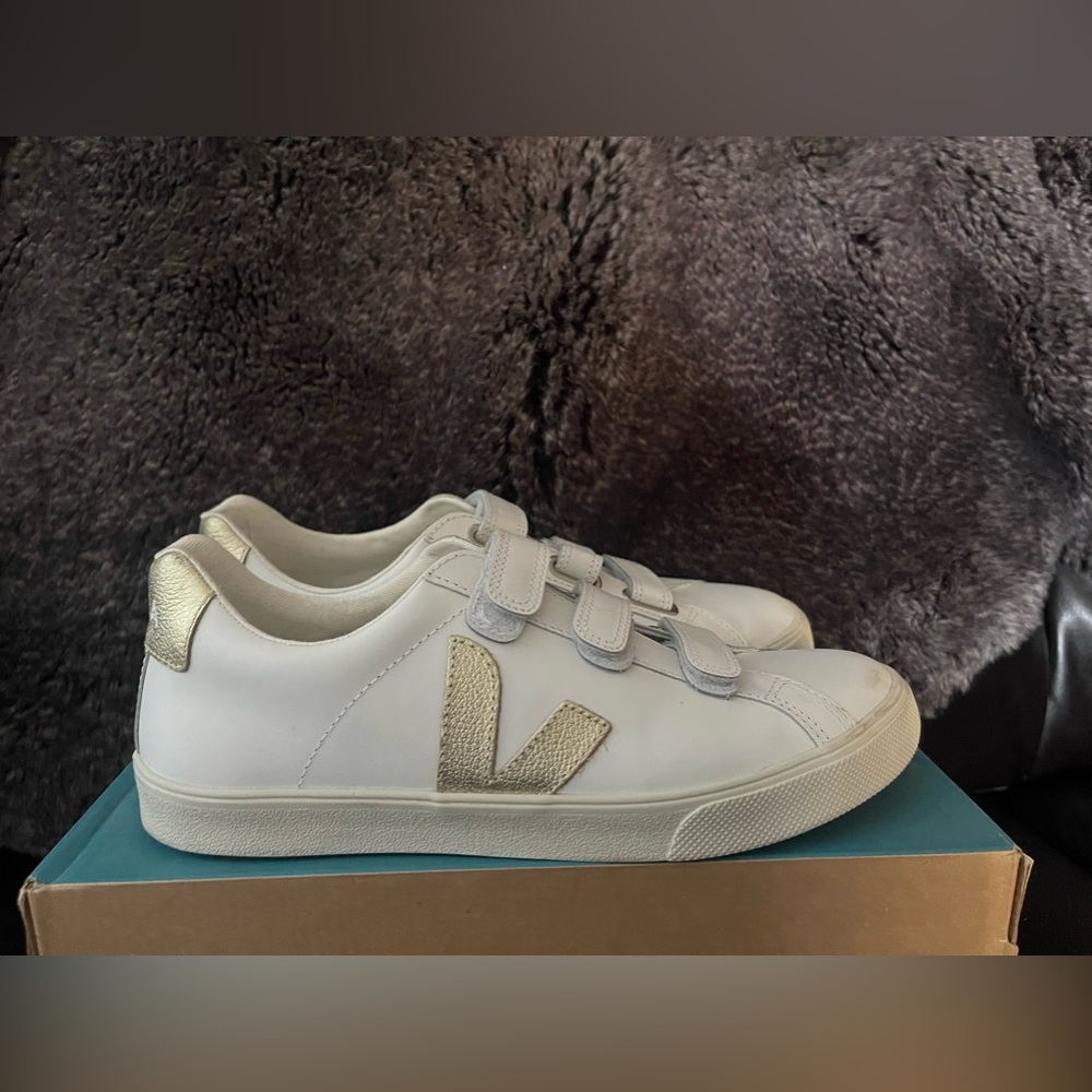 Veja White and Gold Women's Sneakers